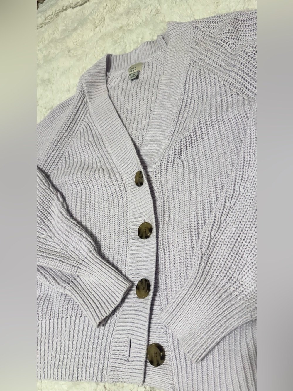 a new day Light Lavender Button-Front Cardigan
